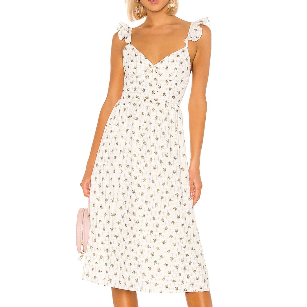 Majorelle maura floral ruffle midi dress